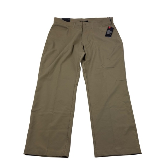 Under Armour Golf Flat Front Loose Fit Pants Khaki Men's Size 40x30 NWT